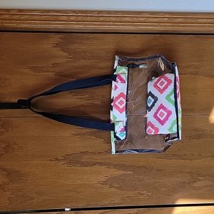 Clear tote bag with small clutch
